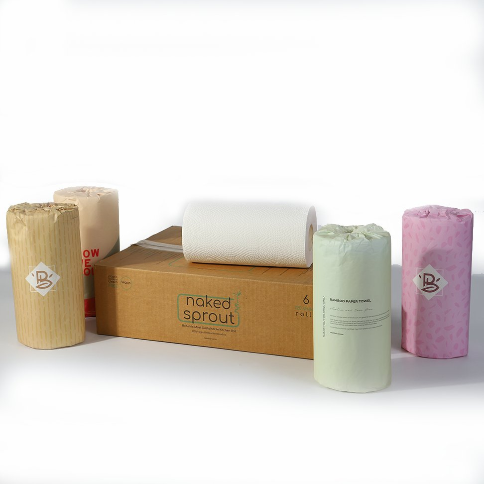 Individually Wrapped Sustainable Eco Friendly Embossed Printed Core with Logo Soft Kitchen Paper Tissue Towels