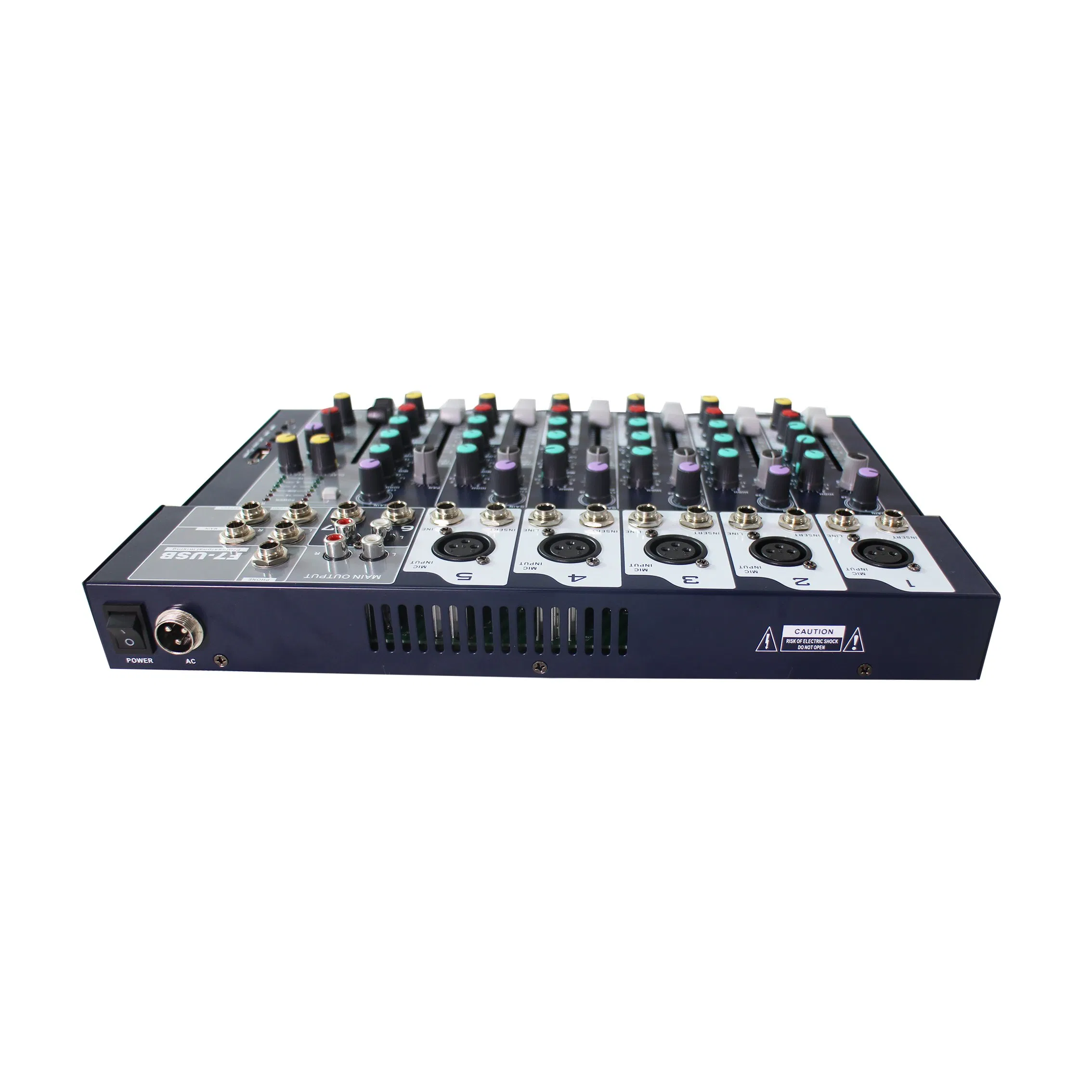 721042 Professional Audio Mini 4/7 Channel Sound Analog Mixer with Delay, Digital Effect, USB, One Output and One Return for PA System
