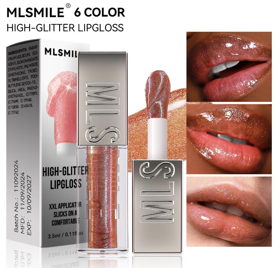 Online Wholesale and Retail Plump Gloss Water Gloss Lip Glaze Vegan Makeup 6 Color Sparkling Mirror Lip Gloss Transparent Lip Gloss Water Gloss Lipstick