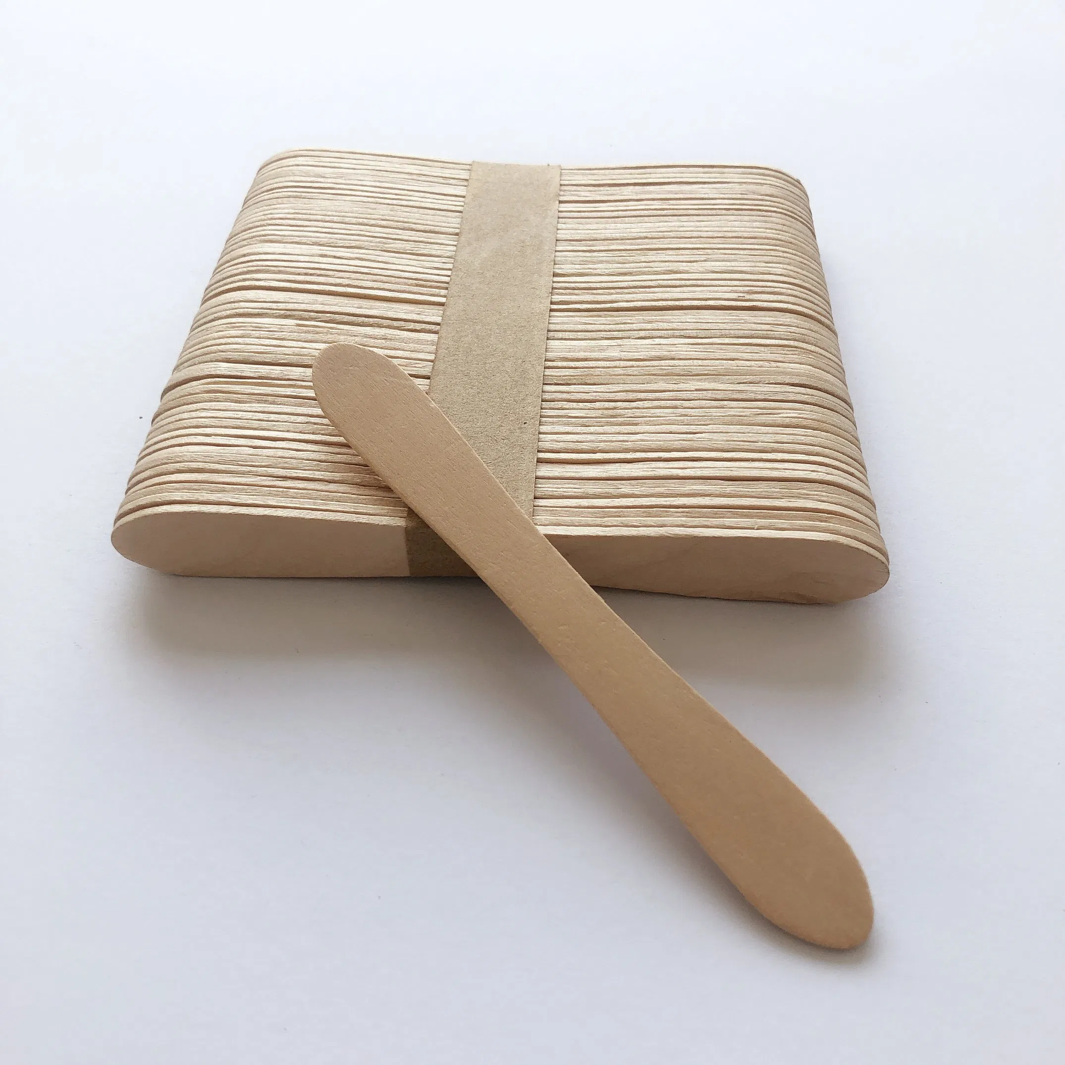 Disposable Clear Birch Wood Tasting Ice Cream Spoon