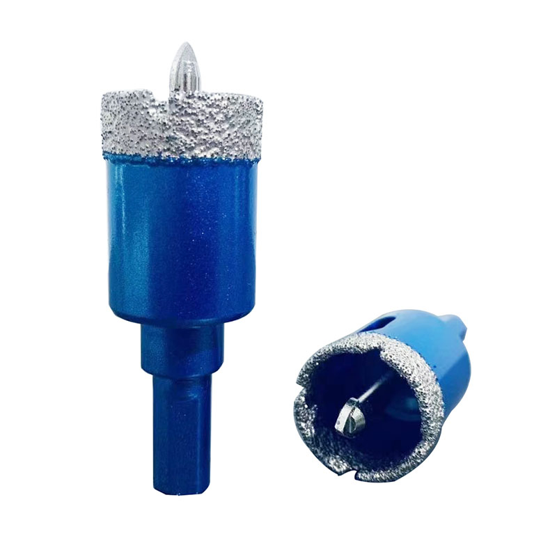 China Supplier Triangle Shank Vacuum Brazed Diamond Hole Saw with Pilot Center Drill Bit for Ceramic Tile Glass Core Drill Bit