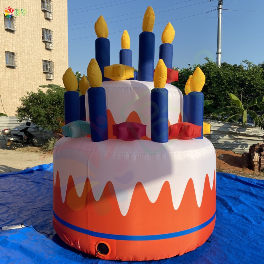 Outdoor Birthday Party Decoration Inflatable Cake with Sarah Balloon Holland Cartoon Doll for Ouwe Taart