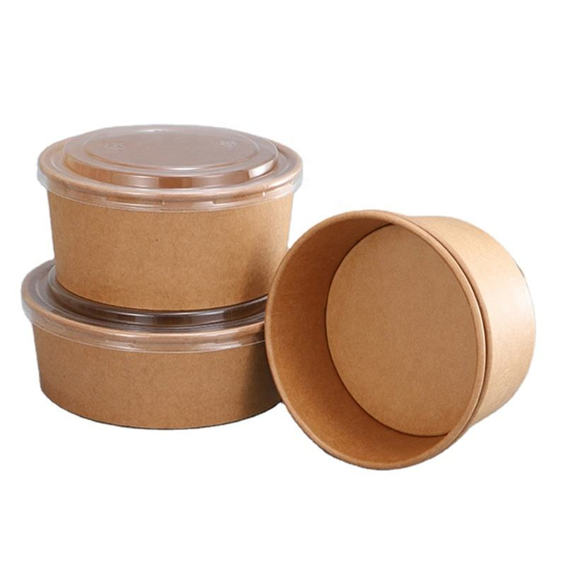 Disposable Biodegradable Takeaway Shallow Kraft Soup Salad Paper Bowl