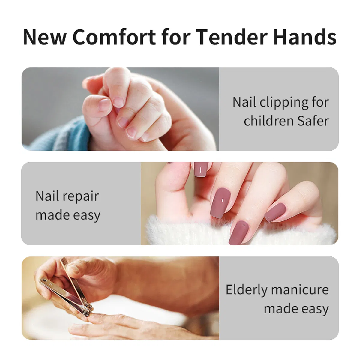 USB Rechargeable Electric Nail Trimmer Polisher Electric Clipper with LED Light