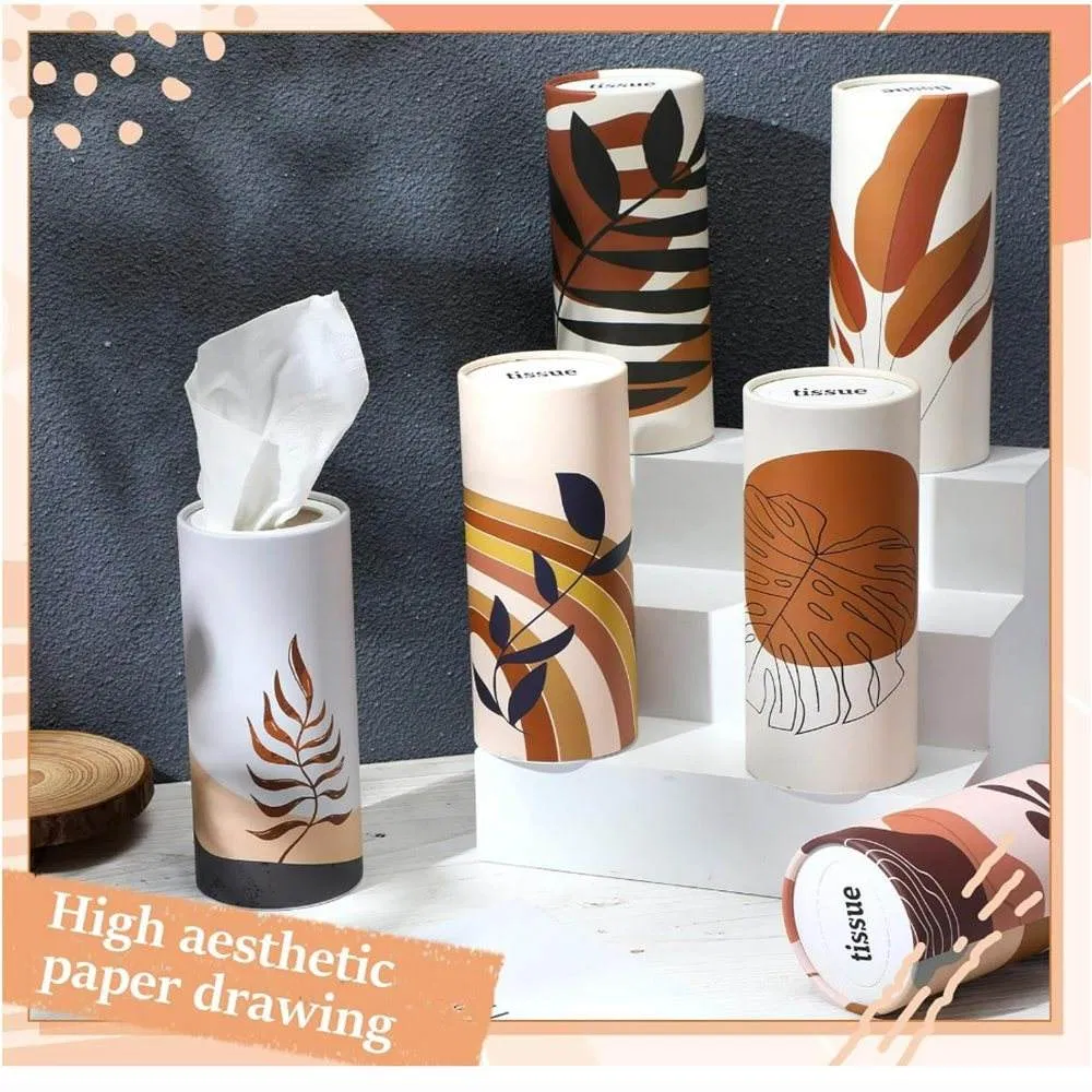 Eco Friendly 2ply 50sheets Car Holder Napkin Paper Facial Napkin Customized Logo Cylinder Car Tissue