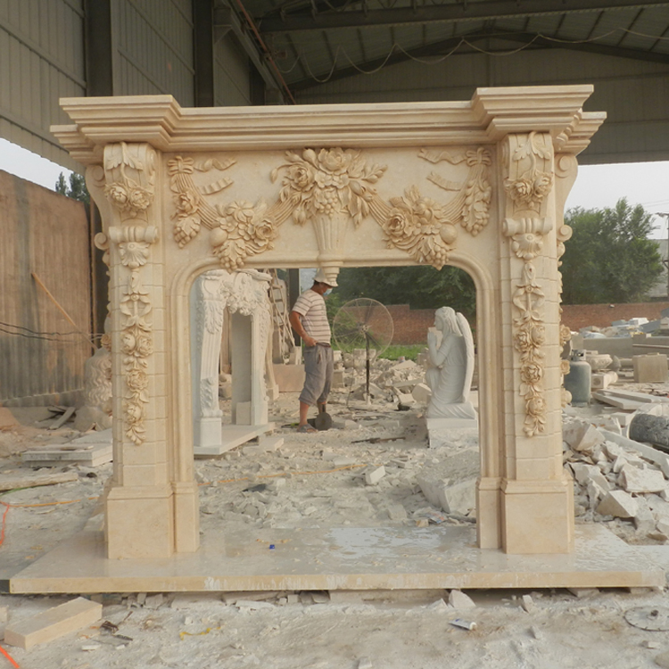 Factory Supply Customized Size Indoor Decoration Luxurious Woman Statue Large Marble Fireplace