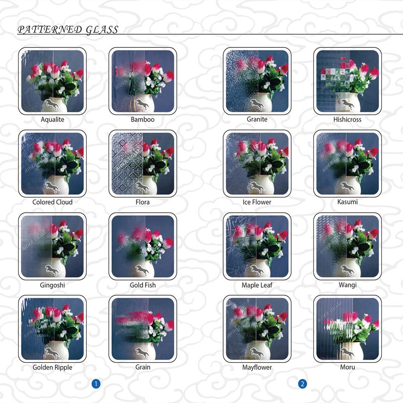 3-8mm Clear Flora Patterned Figure Glass