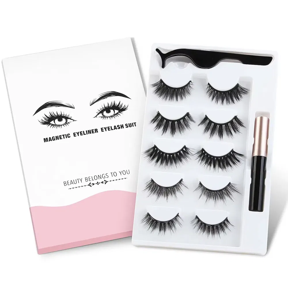 Cheap False Mink Volume Eyelash Individual Extension Wholesale DIY Magnetic Fake Silk Eye Lash Kit