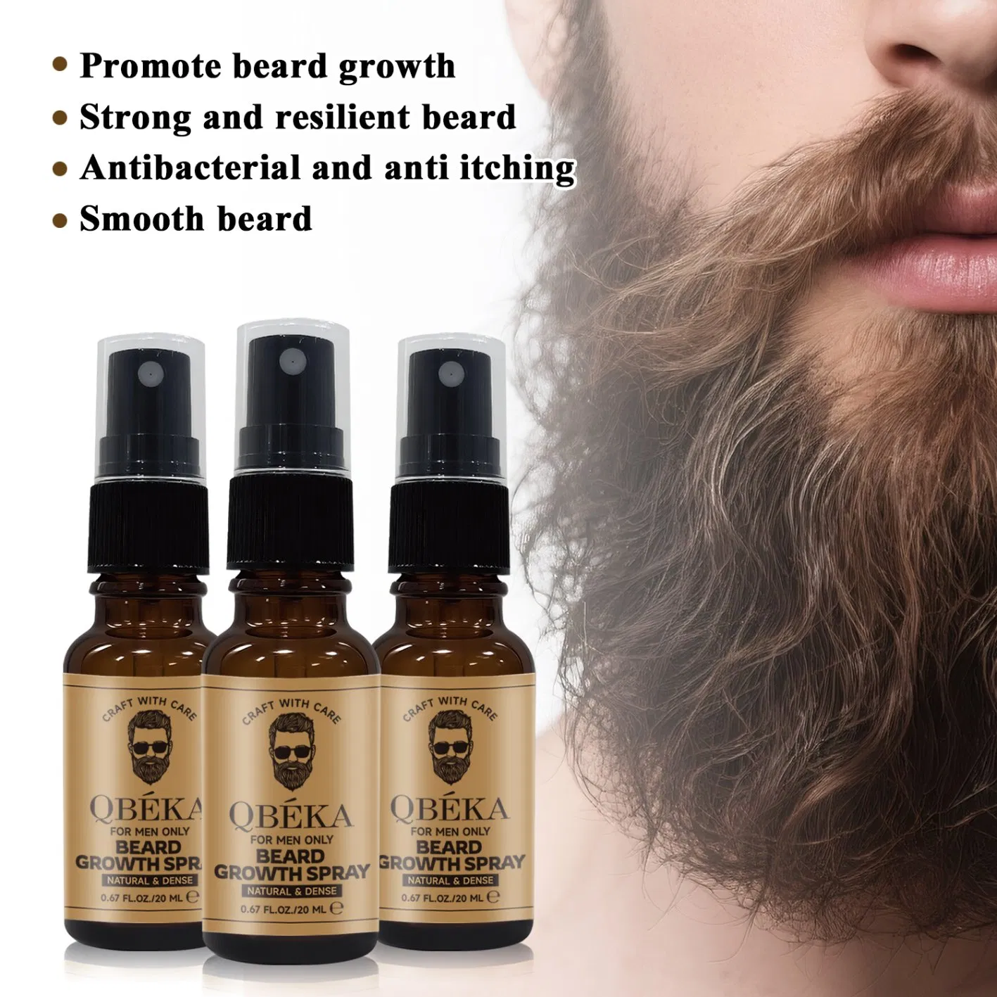Men's Beard Growth Spray - Activates Follicles for Faster Results