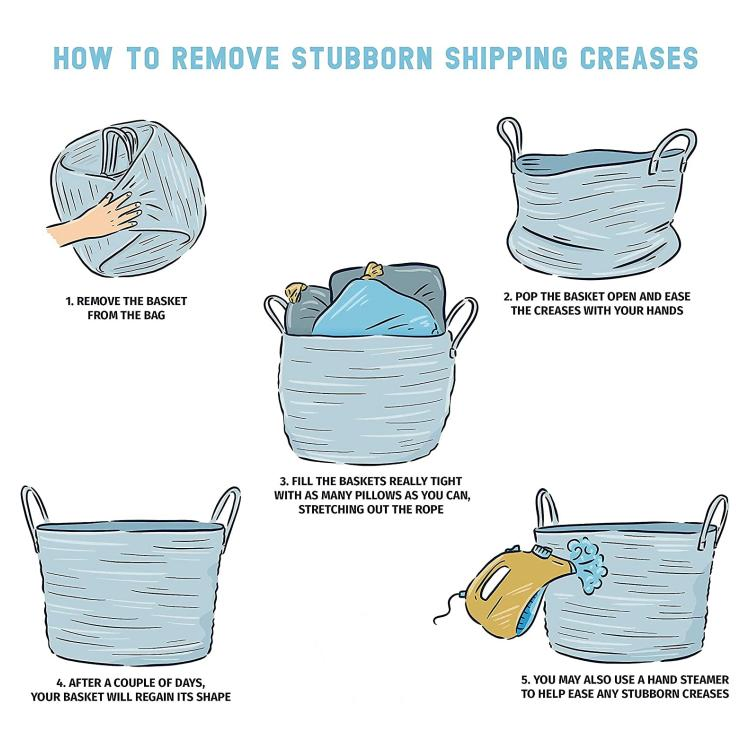 Cotton Rope Basket with Handle Laundry Basket Toy Storage