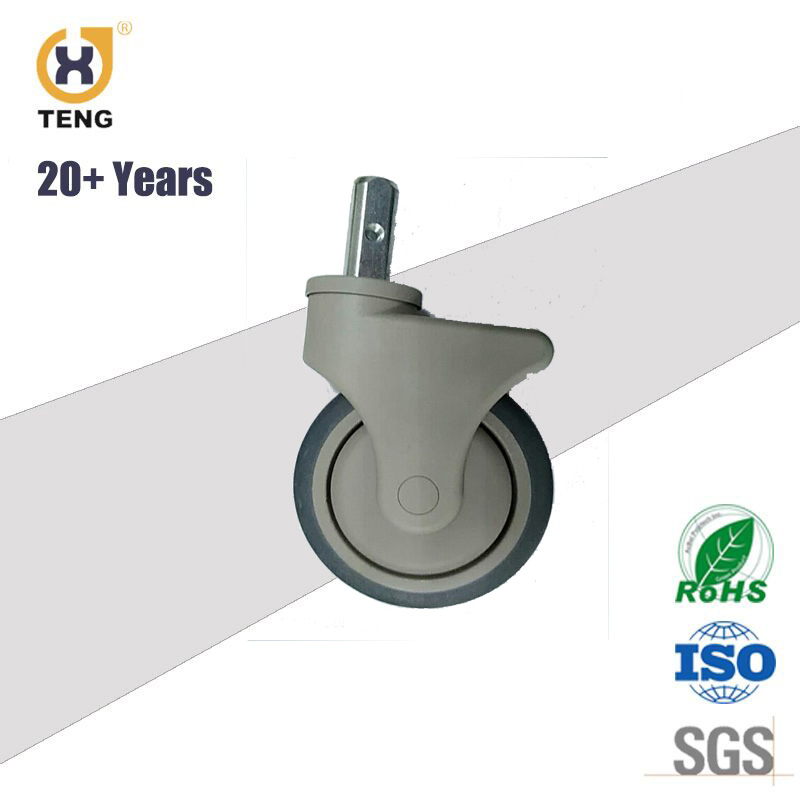 5 Inch Swivel TPR Medical Caster Wheels with Square Stem