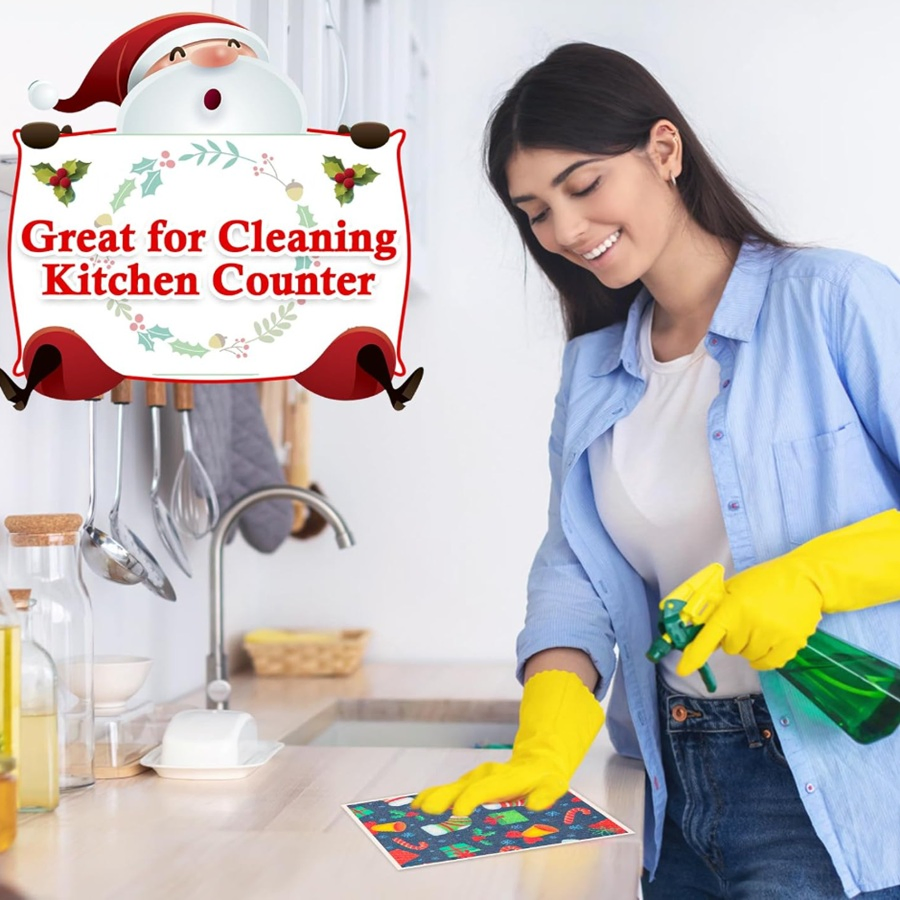 100% Natural Cleaning Cloth Biodegradable Printed Swedish Dish Cloth Cellulose Sponge Dishcloths