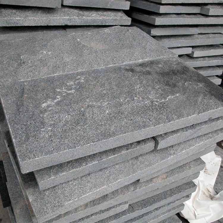 Natural Split Black Granite Stone Murshroom Wall Cladding Tiles