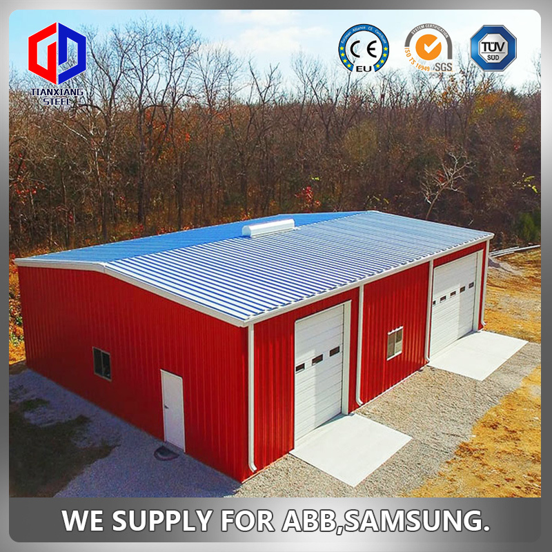 Garage Steel Frame Garage Car Park Car Port Shade Canopy Metal Customized Prefabricated Building