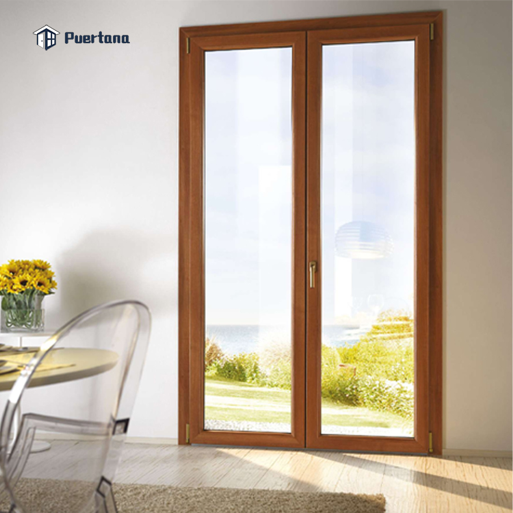 American Colonial Style Grid Design Aluminum Clad Wood Window Crank out Casement Windows
