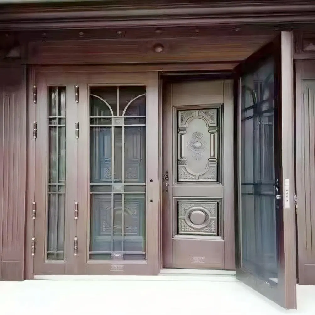 China Factory Steel Aluminum Door Security Entrance Interior Guangdong Exterior Metal Modern Wrought Iron Front Single Double Turkey American Door Price