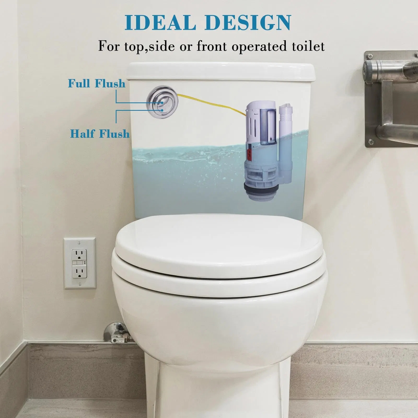 High-Quality Plastic Flush Valve with Reliable Push Button Mechanism