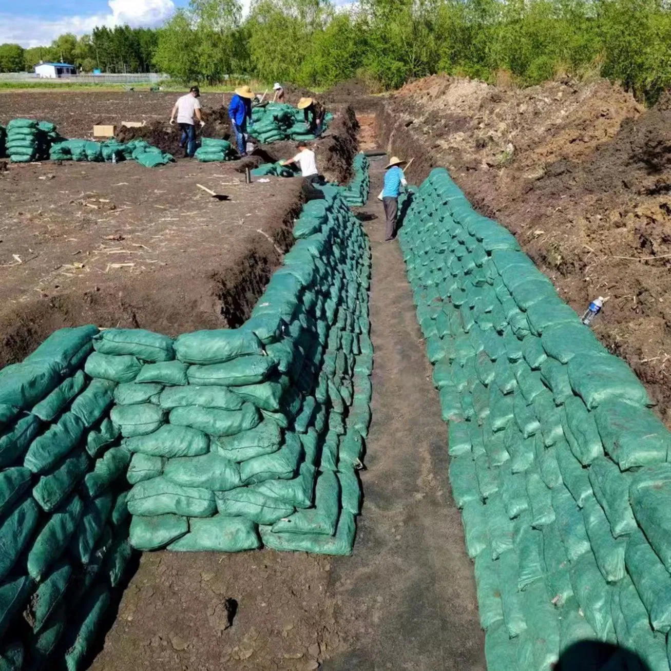 Woven Polypropylene Polyester Non-Woven Geotextile Geotextile Large Sandbags for Slope Protection 150G/M2