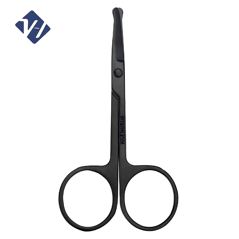 Custom Logo Stainless Steel Eyebrow Nose Hair Scissors Cut Manicure Facial Trimming Tweezer Scissors