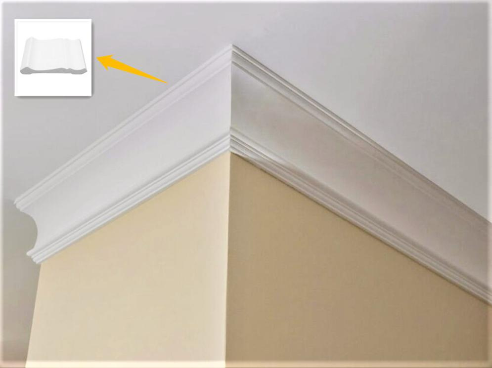 Waterproof Exterior Bathroom Corner PVC Rams Ceiling Crown Moulding