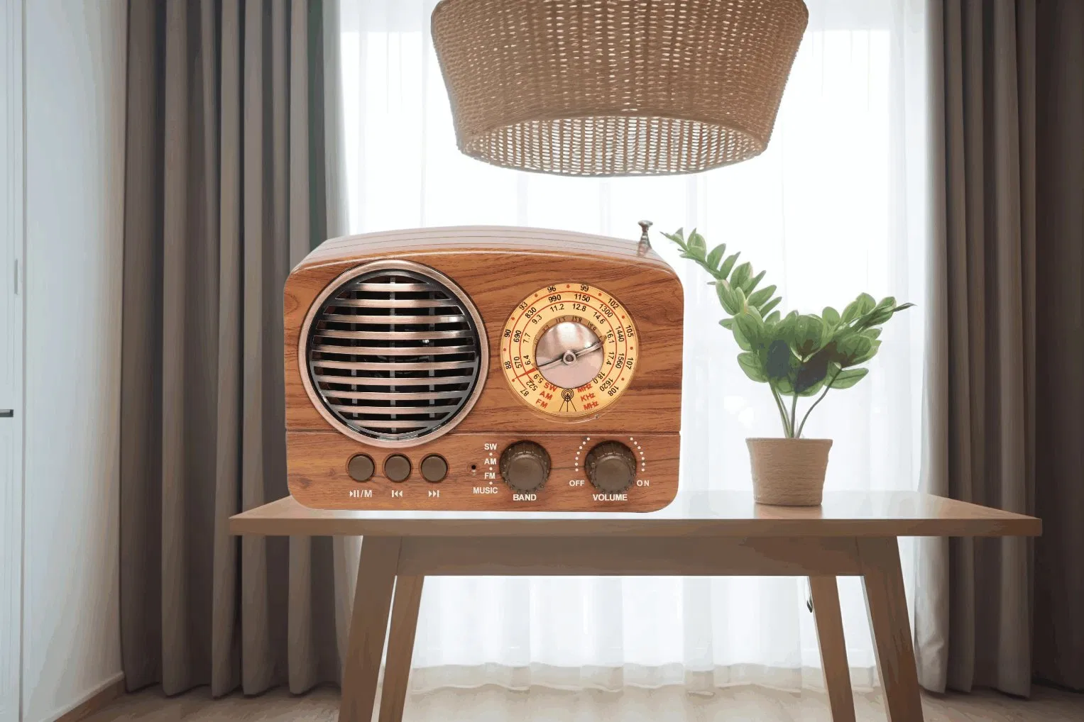 Meier M-1161bt Portable 3 Band Am FM Sw, Consumer Electronics Portable Audio Kit, Loud Volume, Wireless Connectivity, TF Card and MP3 Player, Rechargeable