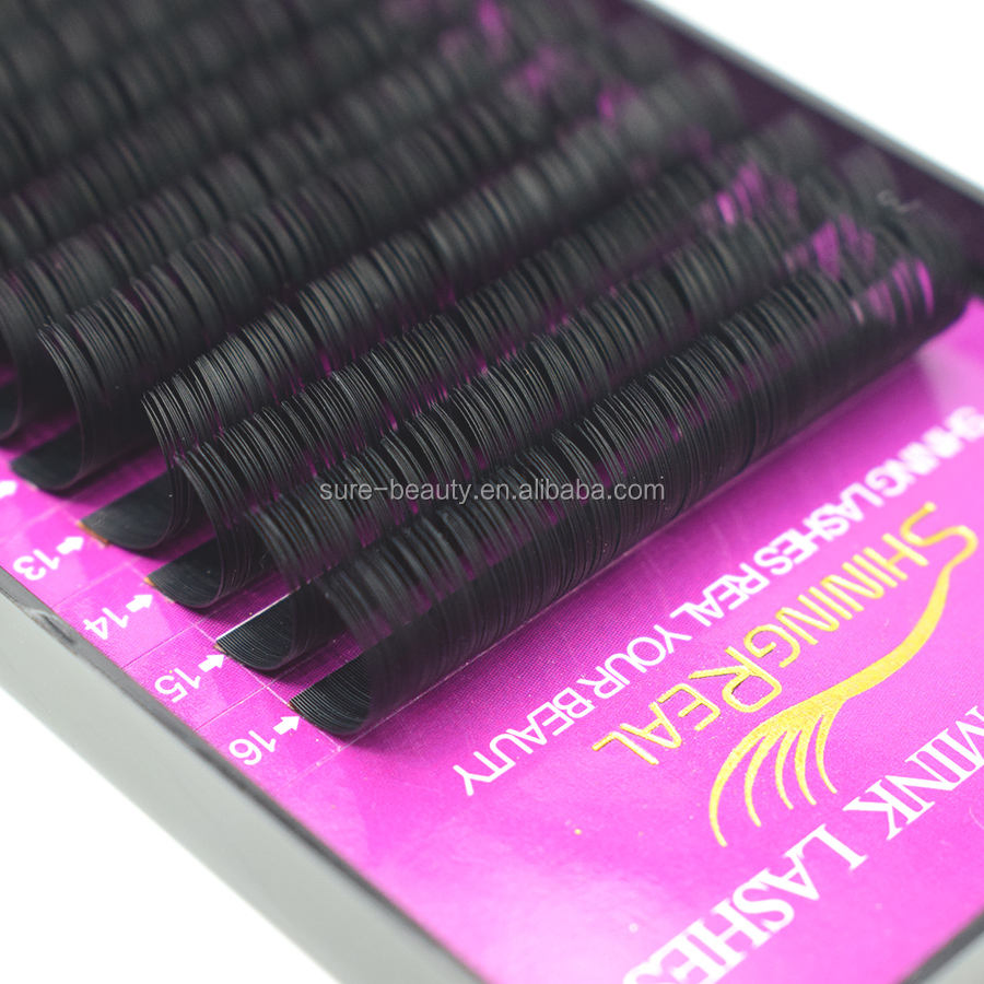 New 16rows Faux Lash Individual Eyelash Extension Lashes Dark Black Matte for Professionals Soft Natural Eyelash Extension