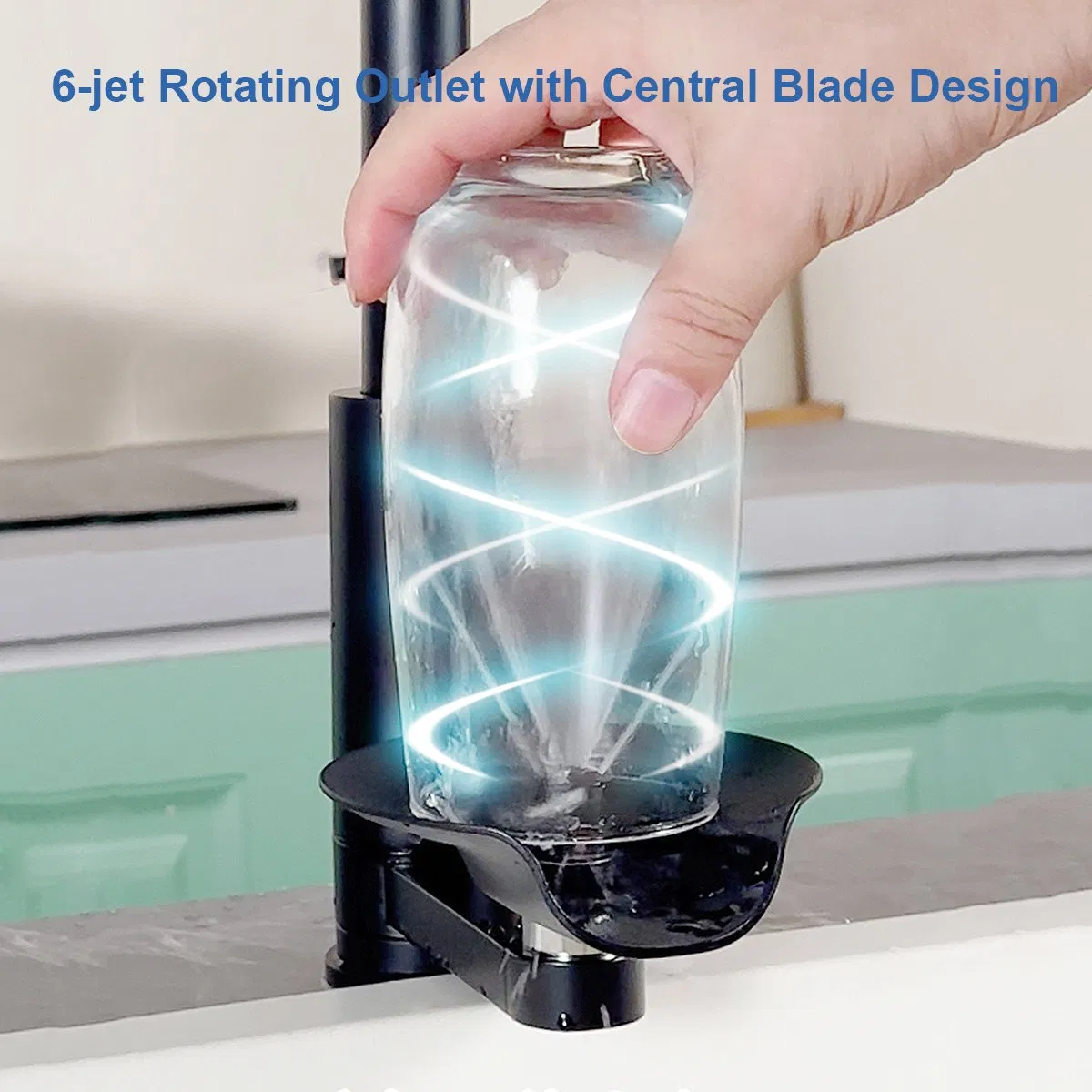 2026 High-Pressure Pull-out Kitchen Faucet - Integrated Cup Washer & Glass Rinser