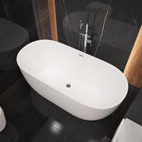 Freestanding Bathtub Bath Tub - Classic White Finish & Standard Size for Easy Matching