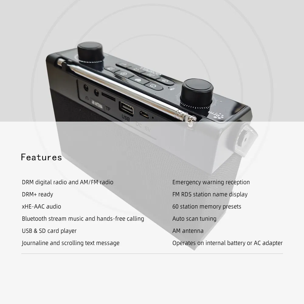 Портативный радиоприёмник Gospell GR-228BP DRM