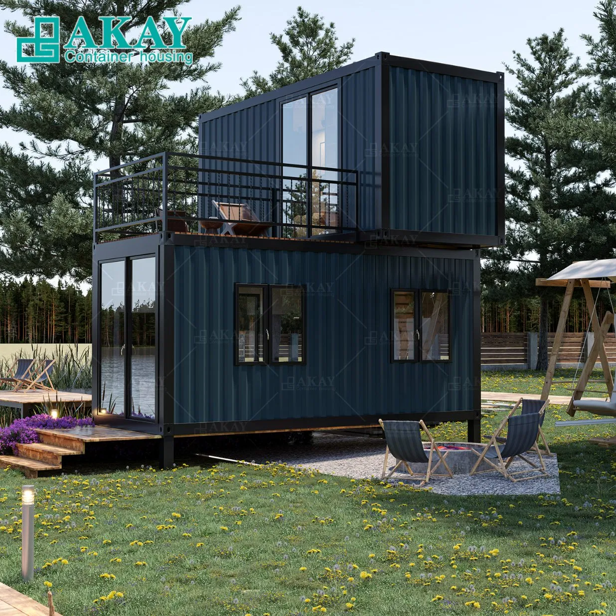 Well Decorated Prefabricated Container House Villa for Living Unit Prefabricated-Building