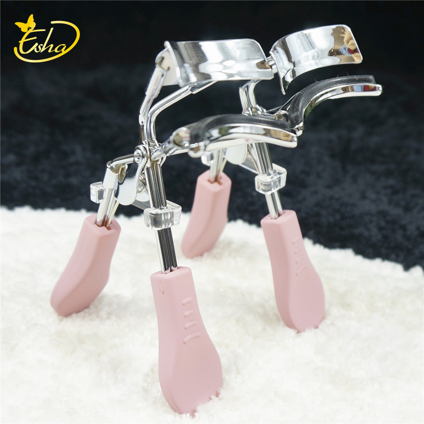 Beauty Mini Girls False Eye Lashes Makeup Tools Clip Pink Rubber Handle Eyebrow Eyelash Curler