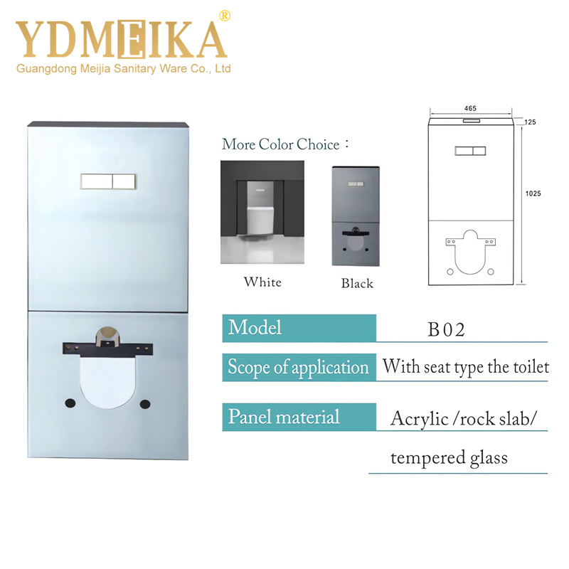 Modern Style Concealed Cistern Dual Flush Glass Cistern for Hotels Toilet Water Tank