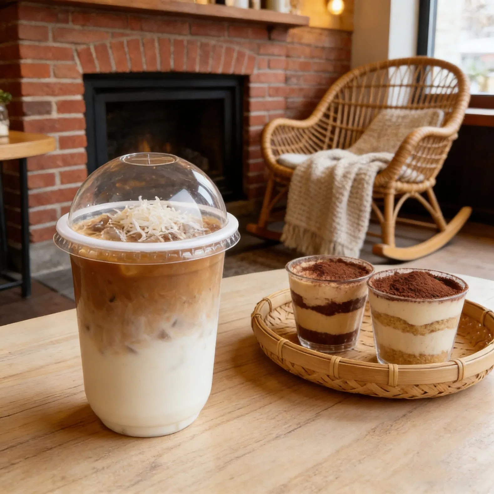 Customized Pet Plastic Cafe Cup with Lids Disposable Iced Coffee Drink Cup