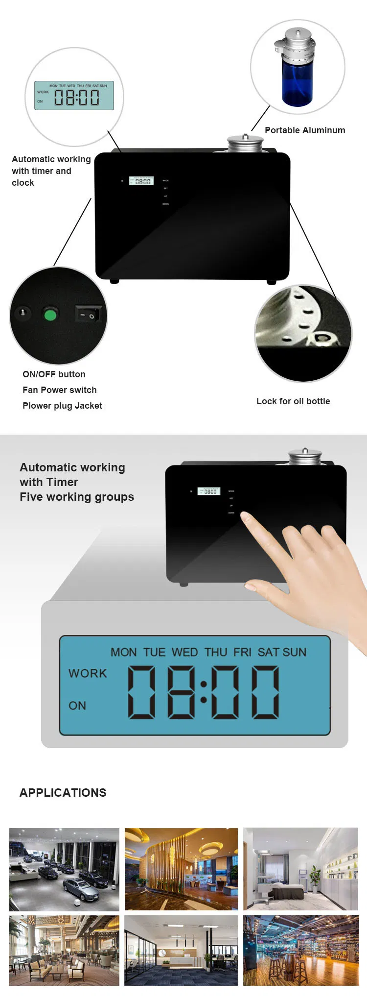 Ultrasonic Aromatherapy Machine Premium Essential Oil Aroma Diffuser Scent Diffuser