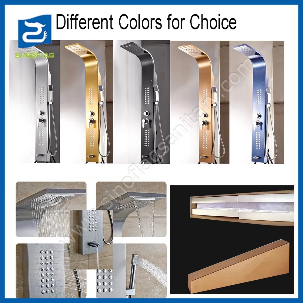 Ss Rainfall Overhead Stainless Steel 304 Shower Panel with Ultra Slim Rain Round Hand Shower