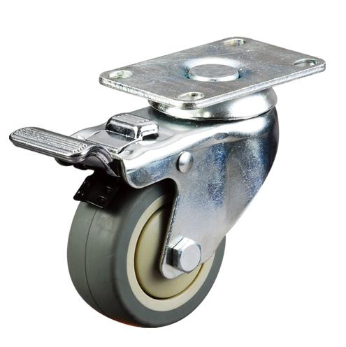 4inch Industrial Medium Duty Castor Wheels Swivel Top Plate Nylon Caster with Total Brake