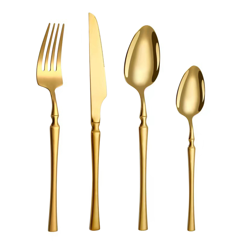 Hot Sale Gold Mirror Polishing Cutlery Set Stainless Steel Knife Fork Silverware