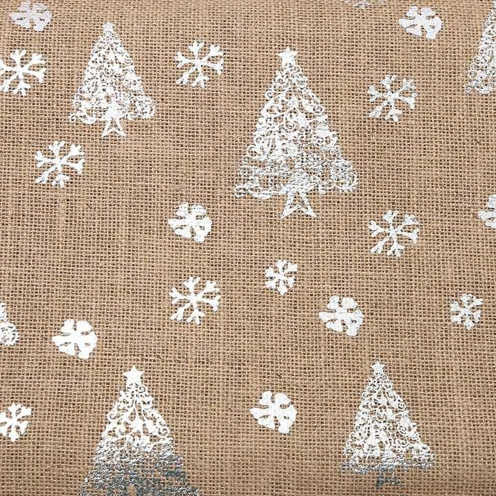 Wholesale Reusable Natural Hessian Burlap Table Runner 12"73"Christmas Printed Jute Table Runner