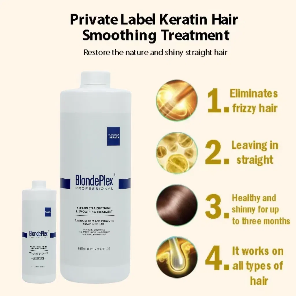 Blondeplex Hair Treatment 4% Formaldehyde for Hair Straightener Cream Hair Collagen Amino Protein Treatment Keratin