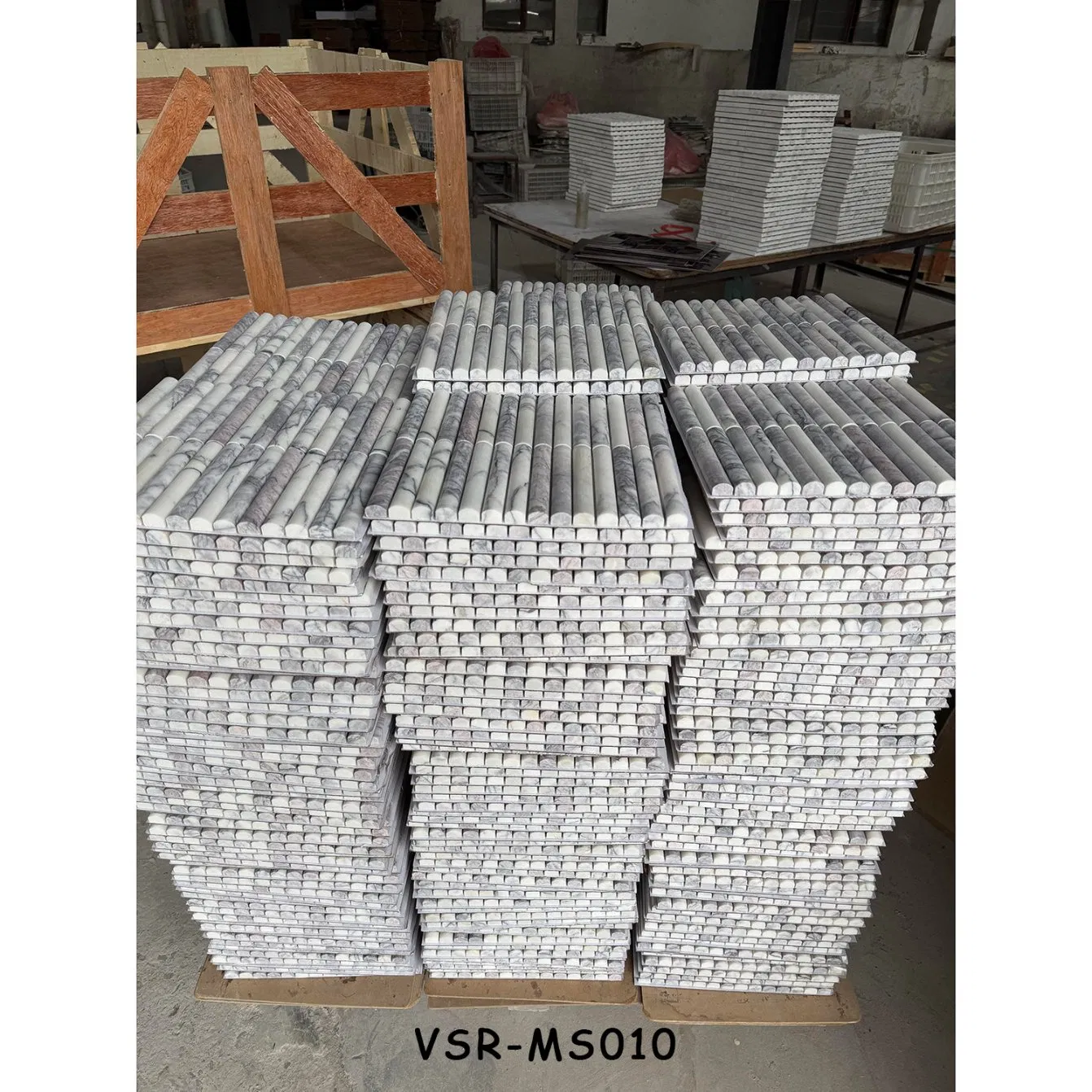 Мозаика из натурального мрамора, длинная полоса, 30x30 мм