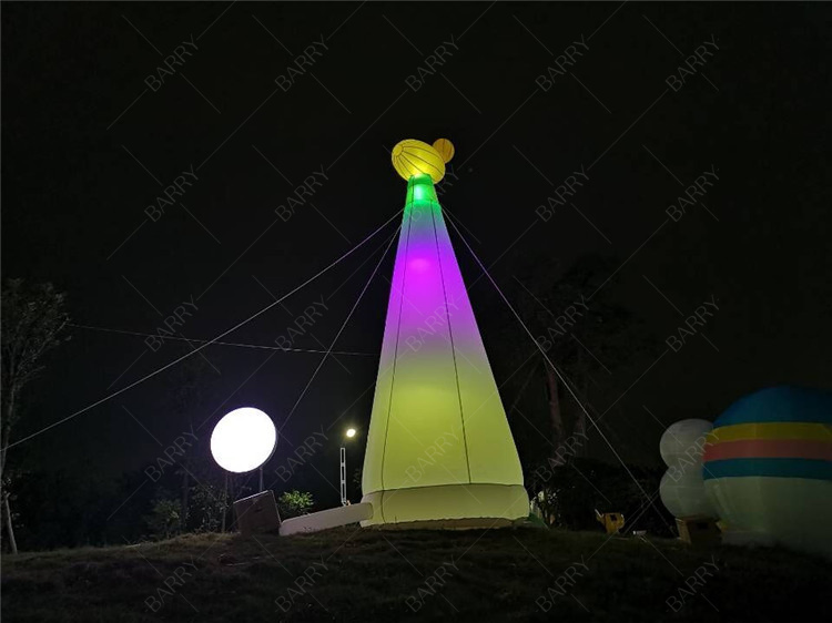 Colorful Lighting Cartoon Inflatable Giraffe for Event Decoration LED