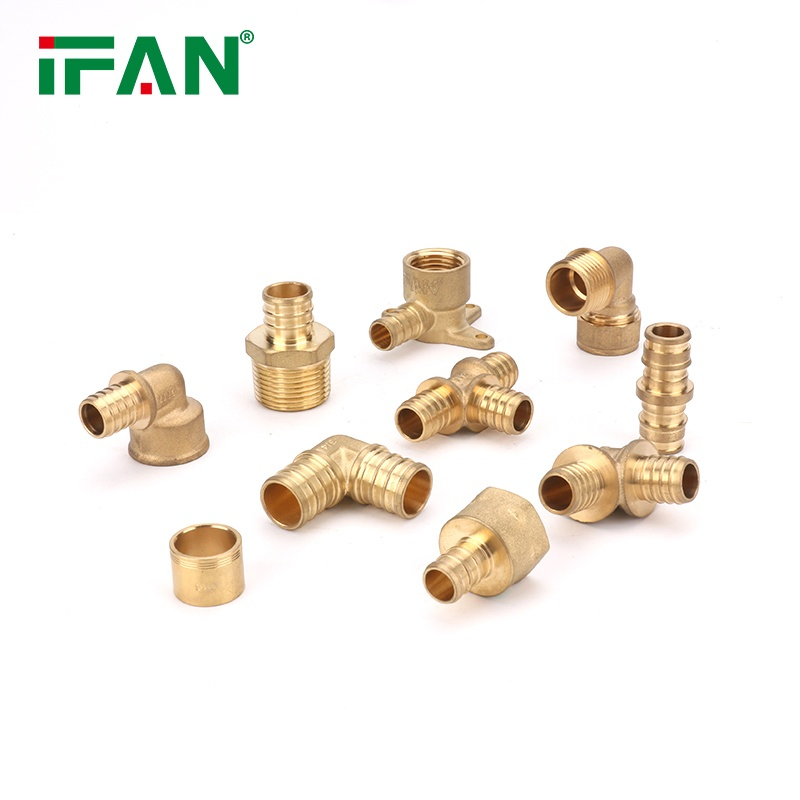 Ifan 16-32mm Easy Convenient Installation Brass Pex Fittings Yellow Pex Pipe Connector Tee Pex Sliding Fitting