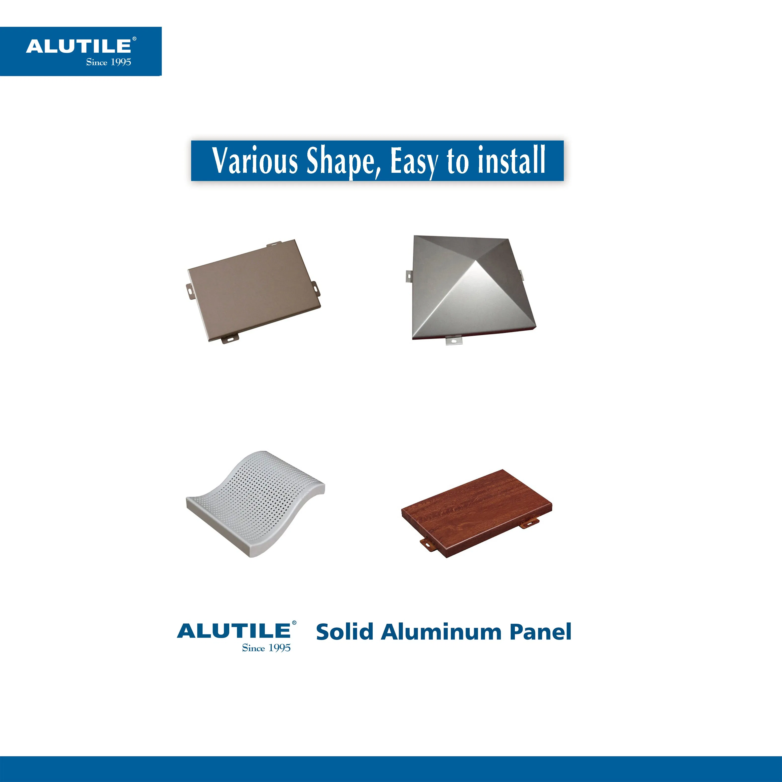 Super Quality Construction Materials Fireproof Aluminum Solid Panel for Cladding a