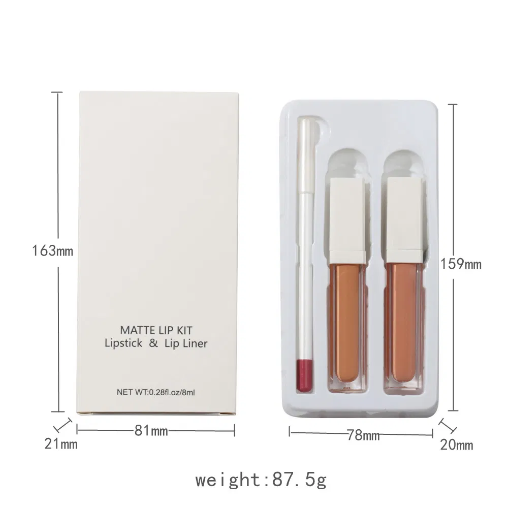 Vegan Private Label Matte Lipstick Vendor Lip Liner and Lip Gloss Kit