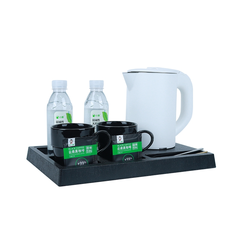 Low Price Hotel Welcome Tray Stainless Steel Electrical Kettle with Tea Set