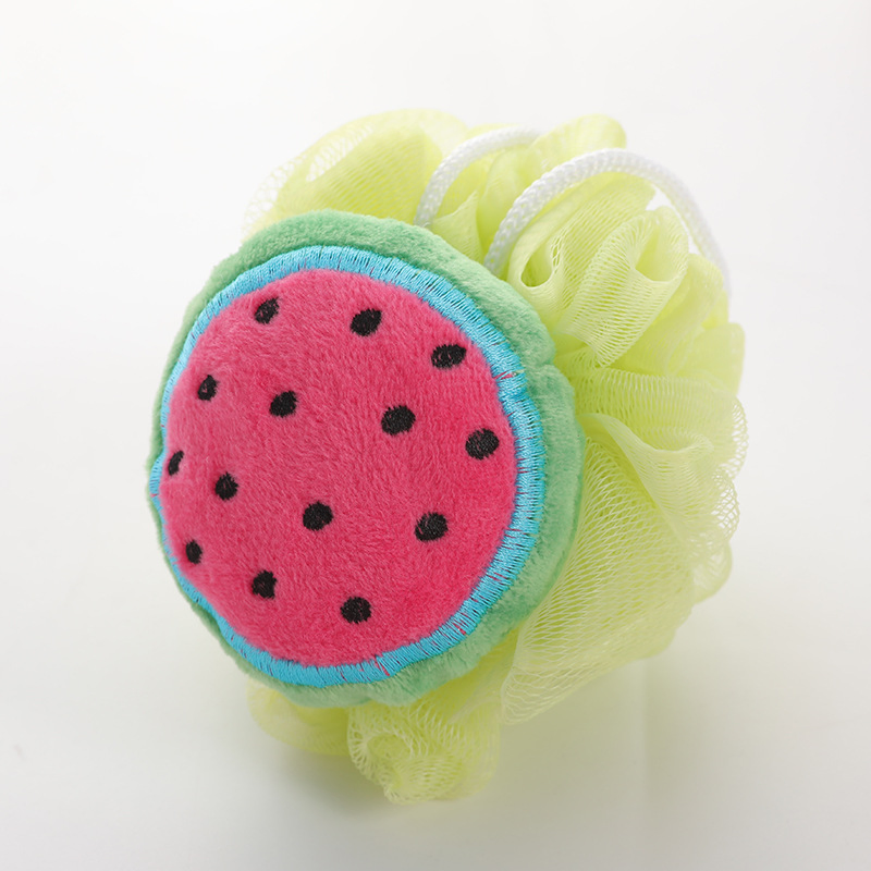 Cute Fruit Bath Shower Sponge Loofahs Mesh Pouf Shower Ball Colorful
