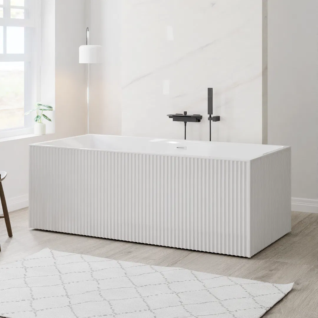 Глубокая отдельностоящая ванна в полоску Classic Elegant