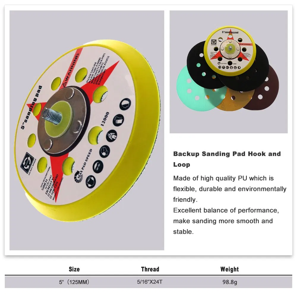 Пластиковая подложка для наждачки 125 мм, 8 отверстий