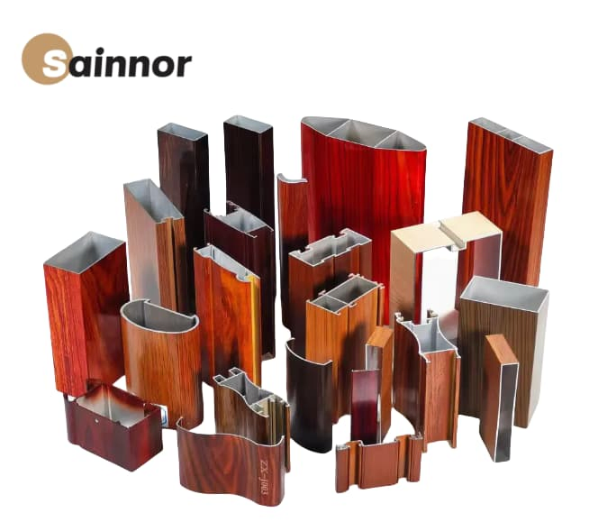 Premium Custom Aluminium Window Extrusion Profile with Wood Grain Finish
