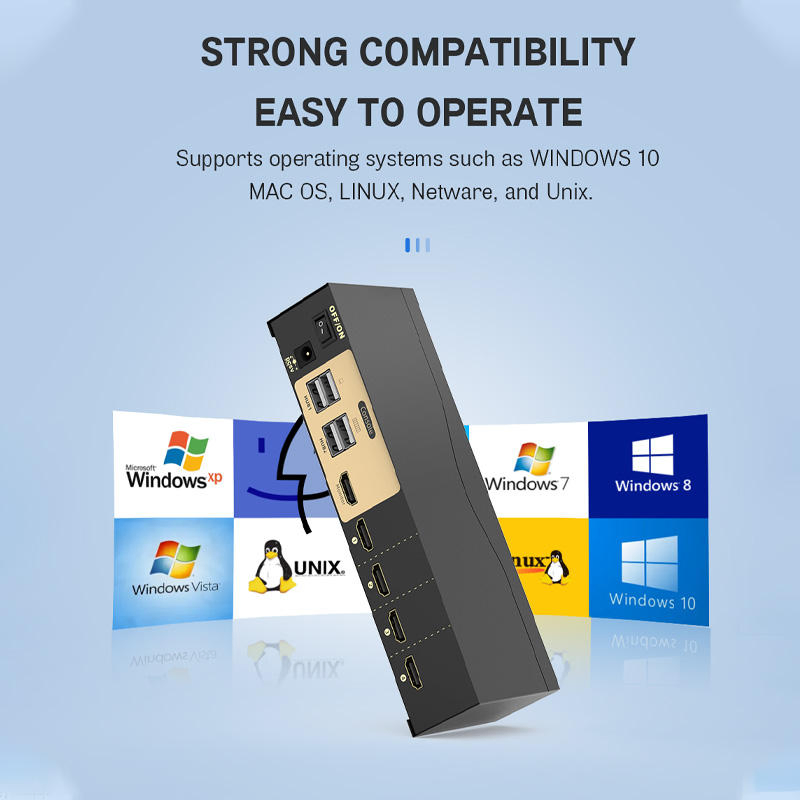8-портовый KVM-коммутатор HDMI 4K 30Гц с пультом